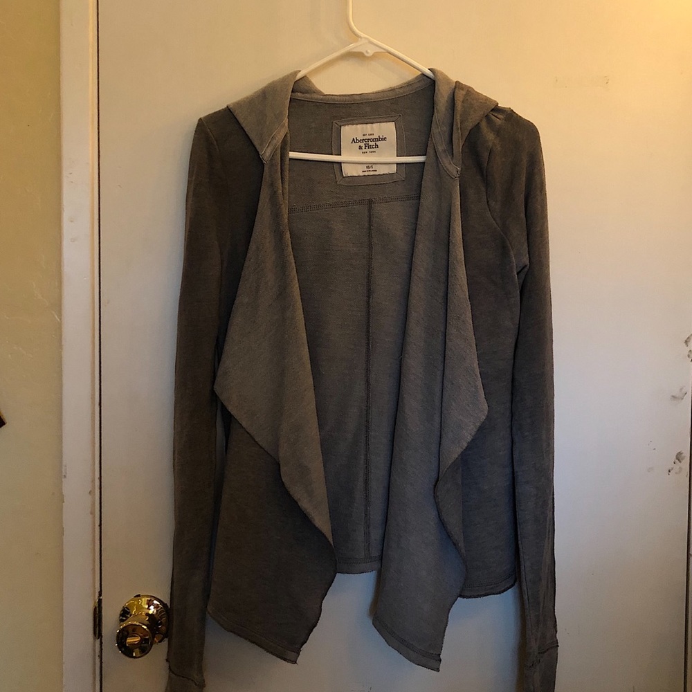 Abercrombie Dark Gray Cardigan w/ Ruffle & Hoodie
